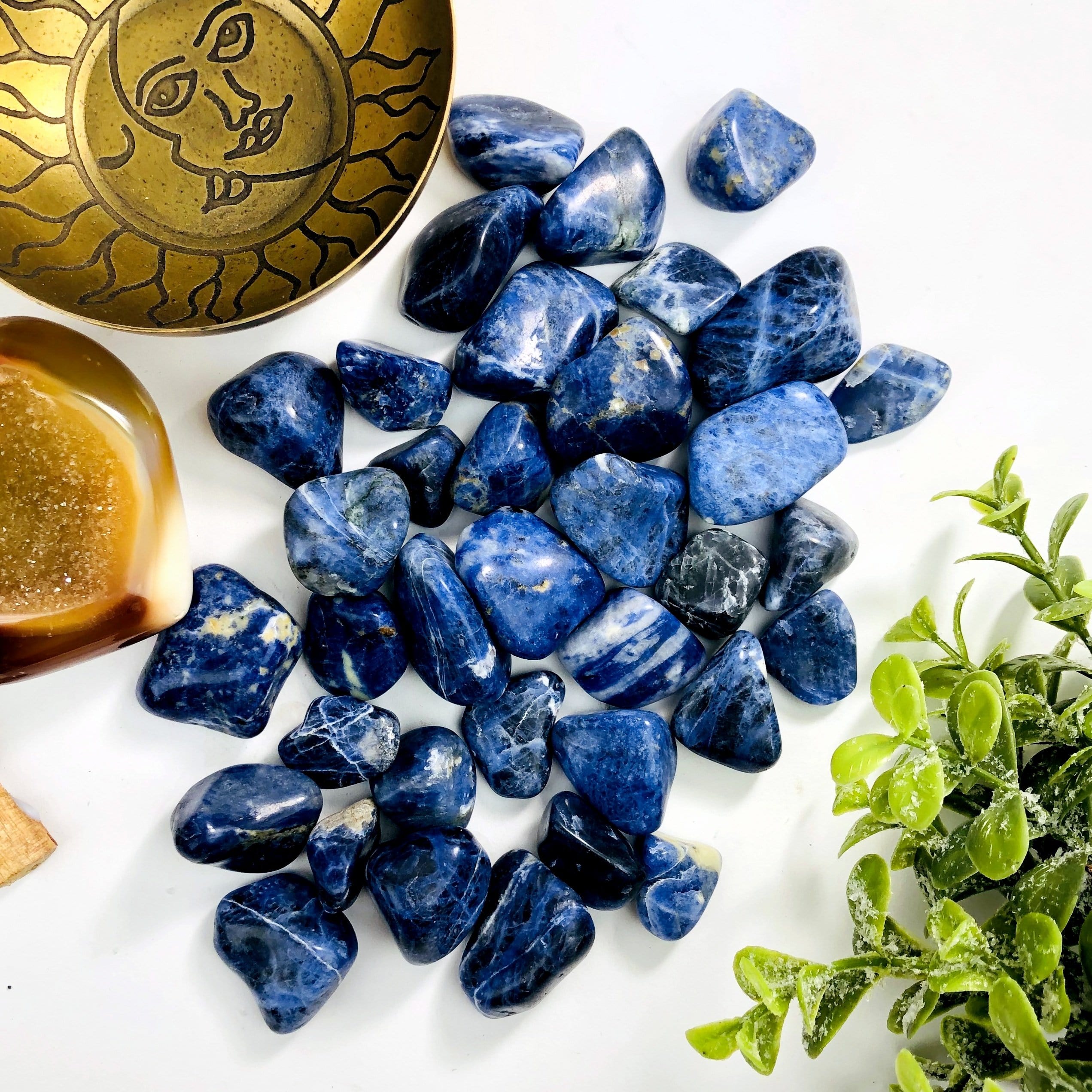 1/2 lb Blue Sodalite Tumbled Gemstones - Polished Stones - Jewelry supplies - Arts and Crafts (TS_05)