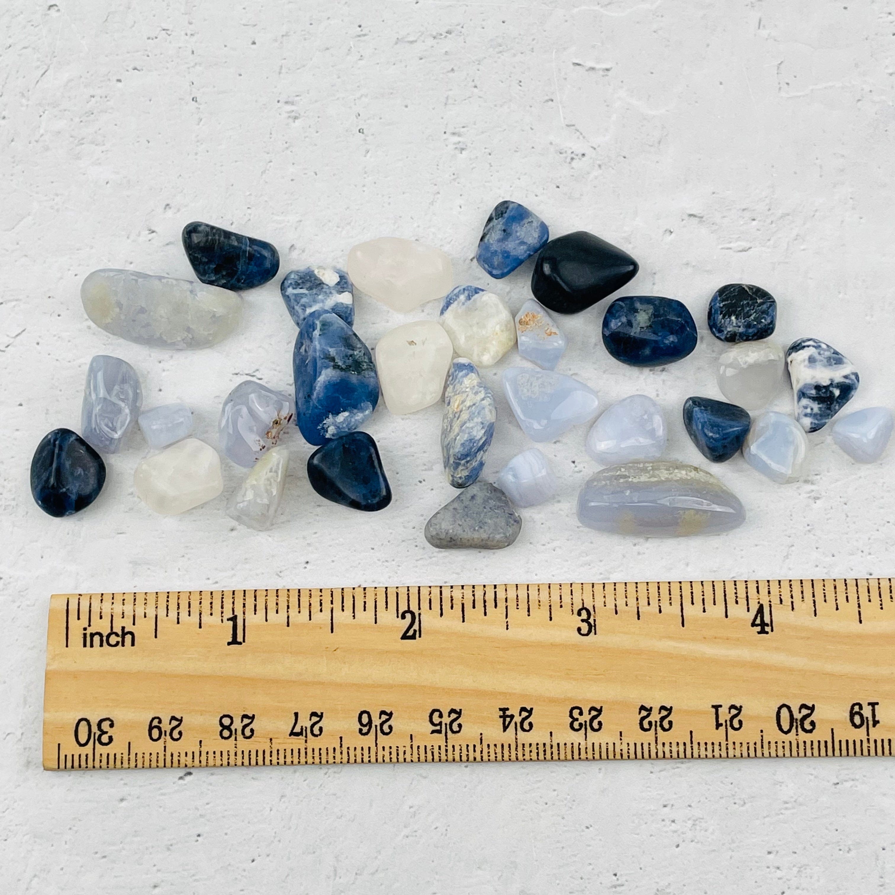 Mixed Blue Stones - 1 pound bag of Sodalite and Blue Lace Agate