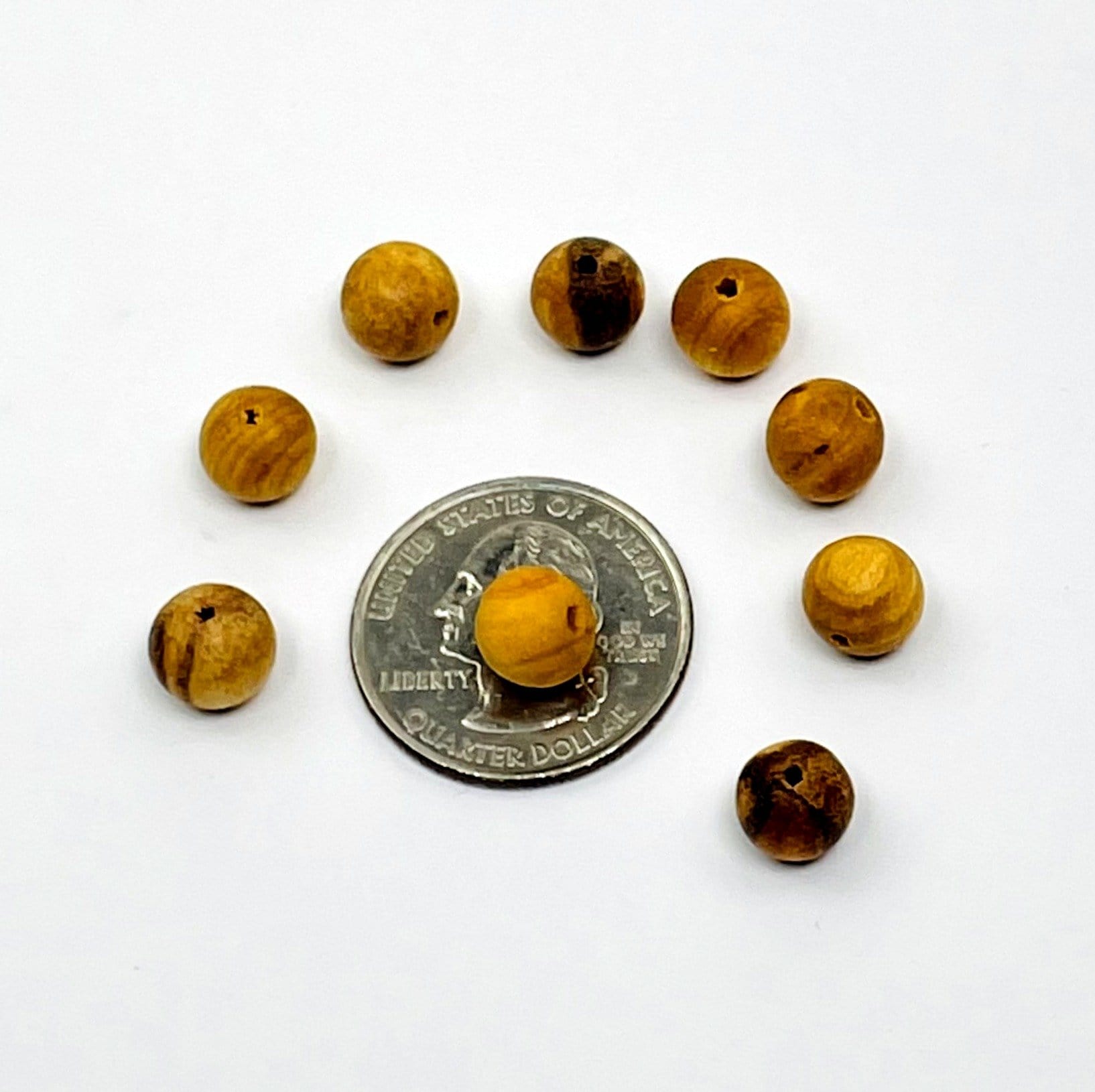 Palo Santo Beads - Drilled Round Wooden 8mm Beads - Pack of 25, 50, 75, or 100 beads -