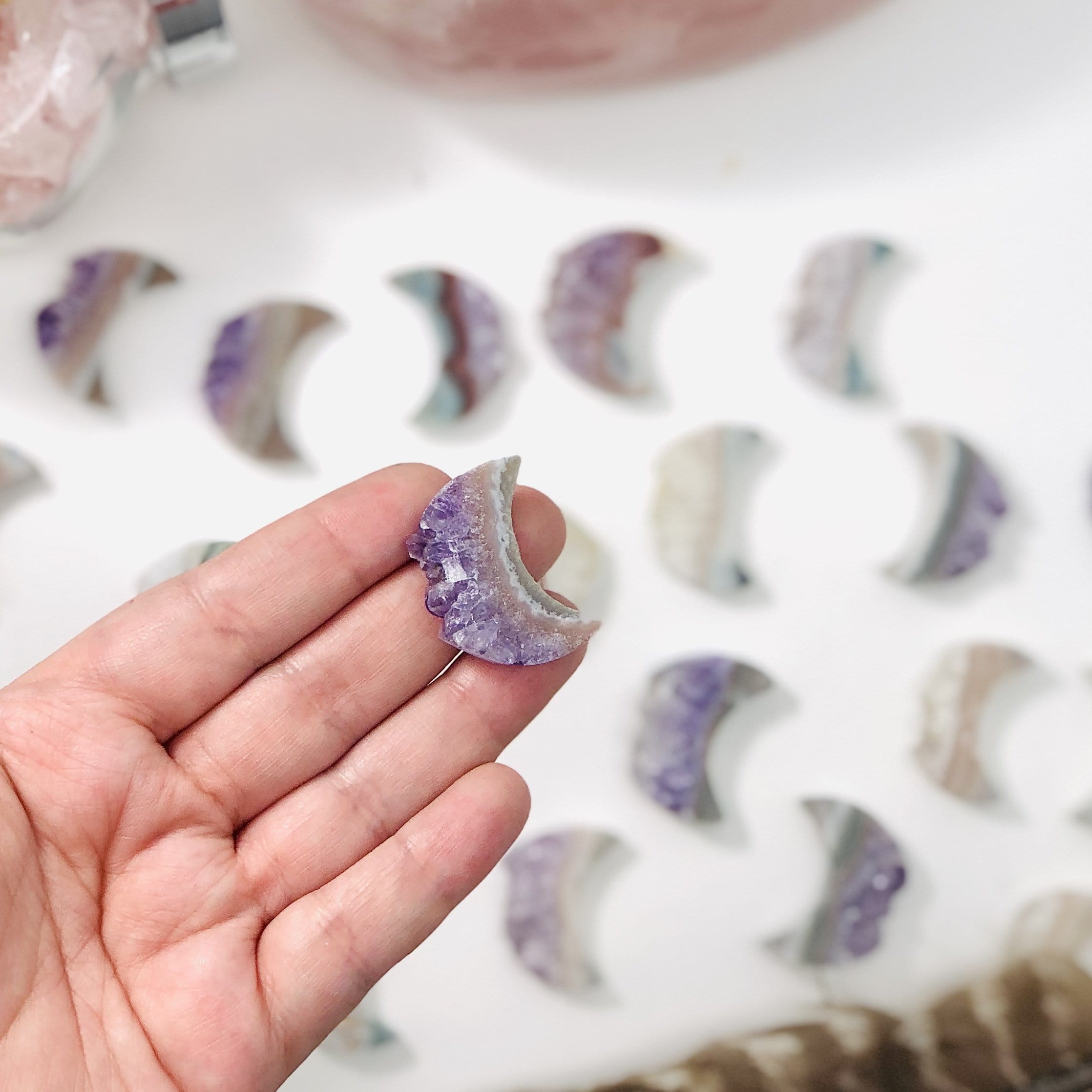 Amethyst Moon Crescent - 30mm Medium - UNDRILLED (RK23B17)