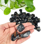 Black Tourmaline with Red Hematite 1 lb Tumbled Polished Gemstones- Jewelry supplies