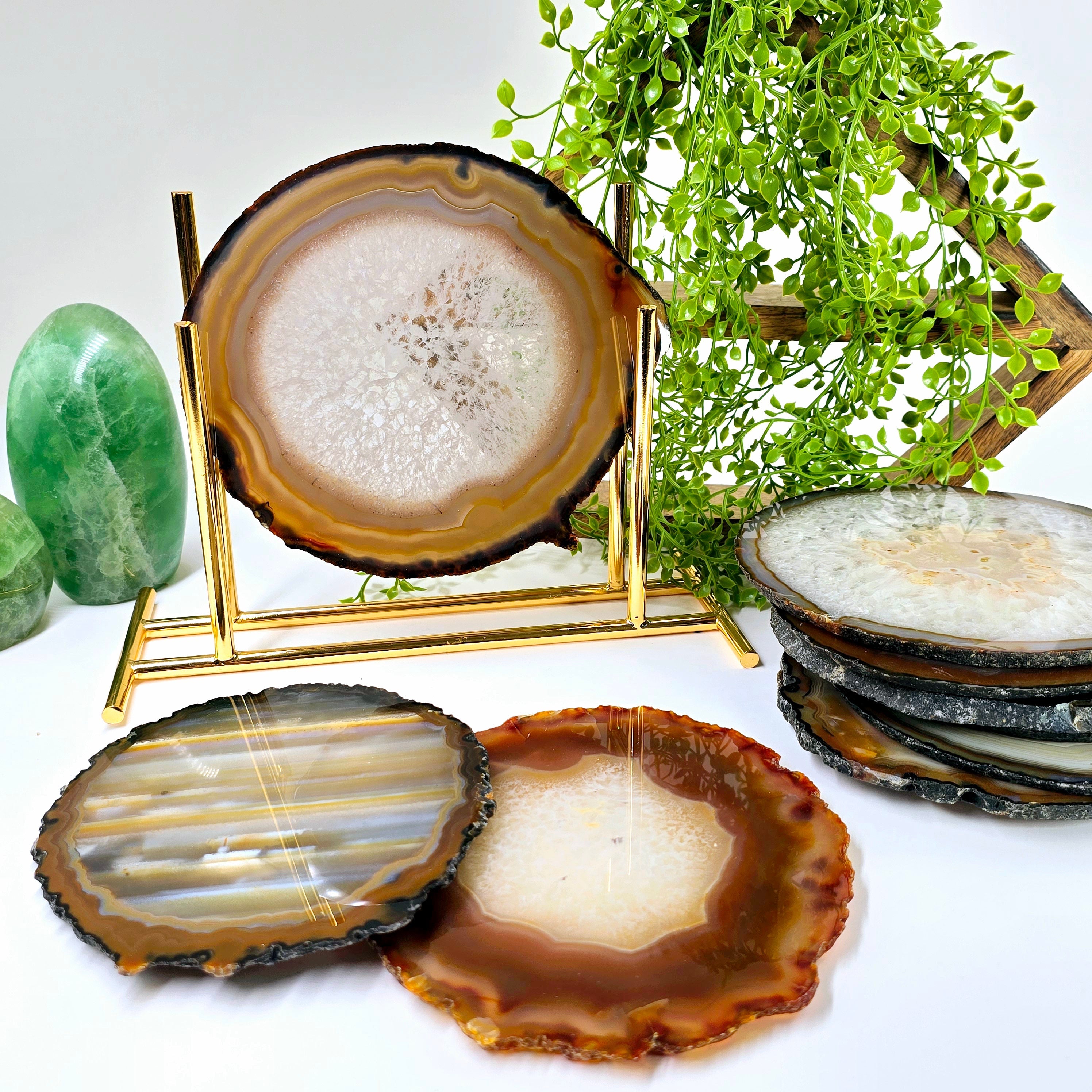 Agate Slice Set - AA Grade - Ten Crystal Slices Large