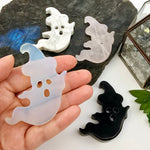 Crystal Ghost with Hat Carving - Halloween Decor - You Choose Stone