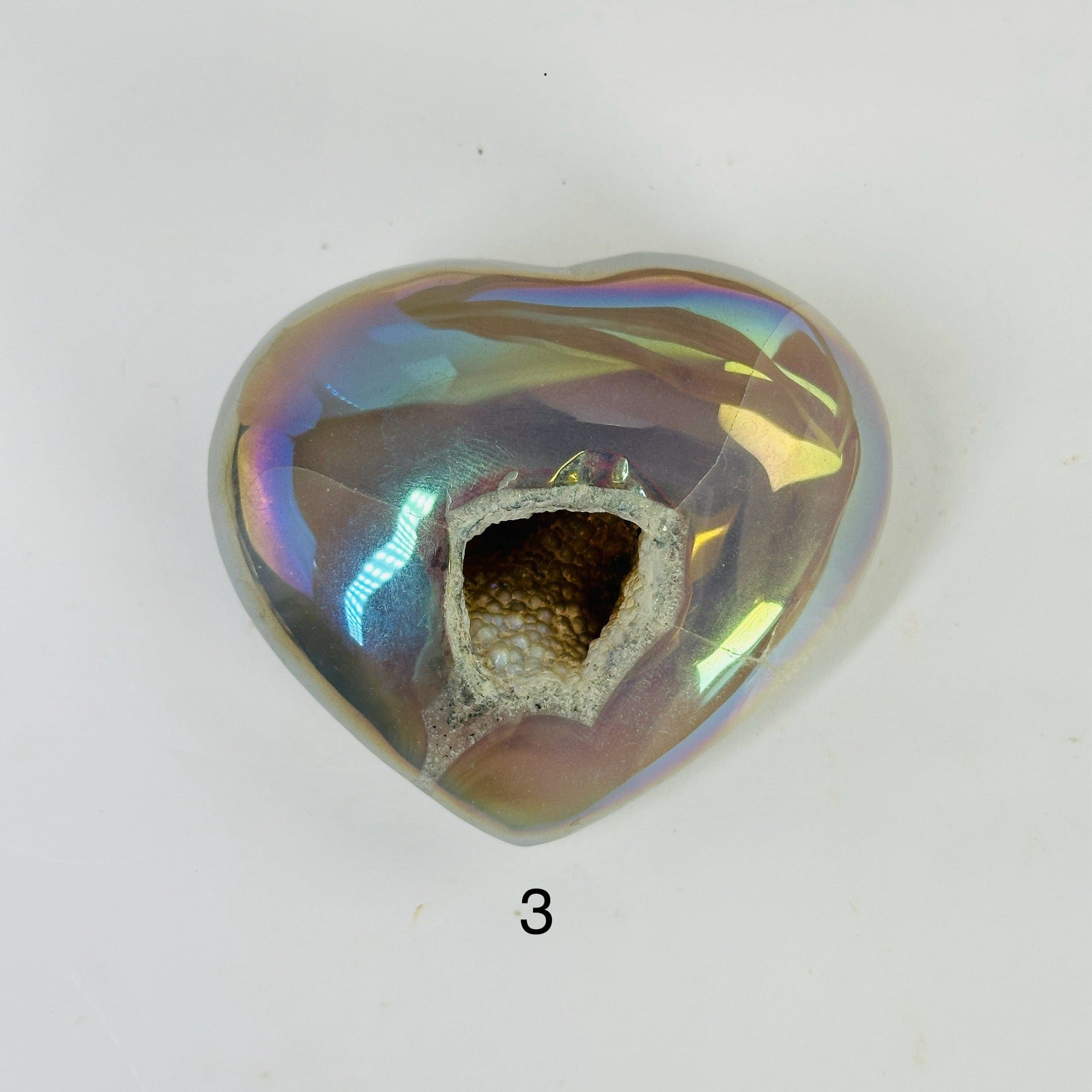 Angel Aura Agate Crystal Puffy Heart YOU CHOOSE