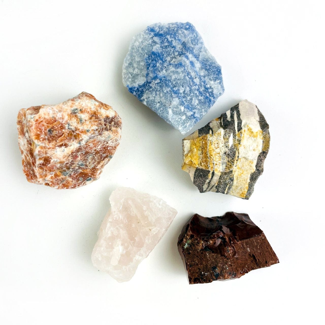 5 Assorted Mixed Rough Gemstones - You get 5 Crystals