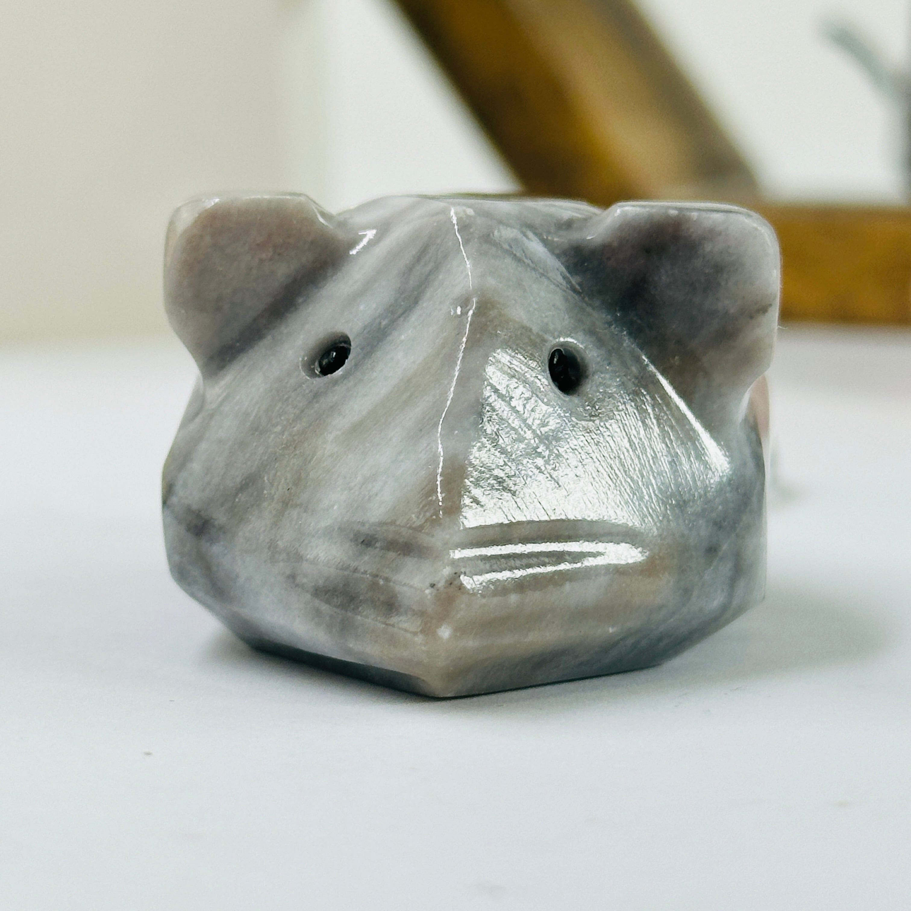 Mexican Onyx Carved Crystal Mouse