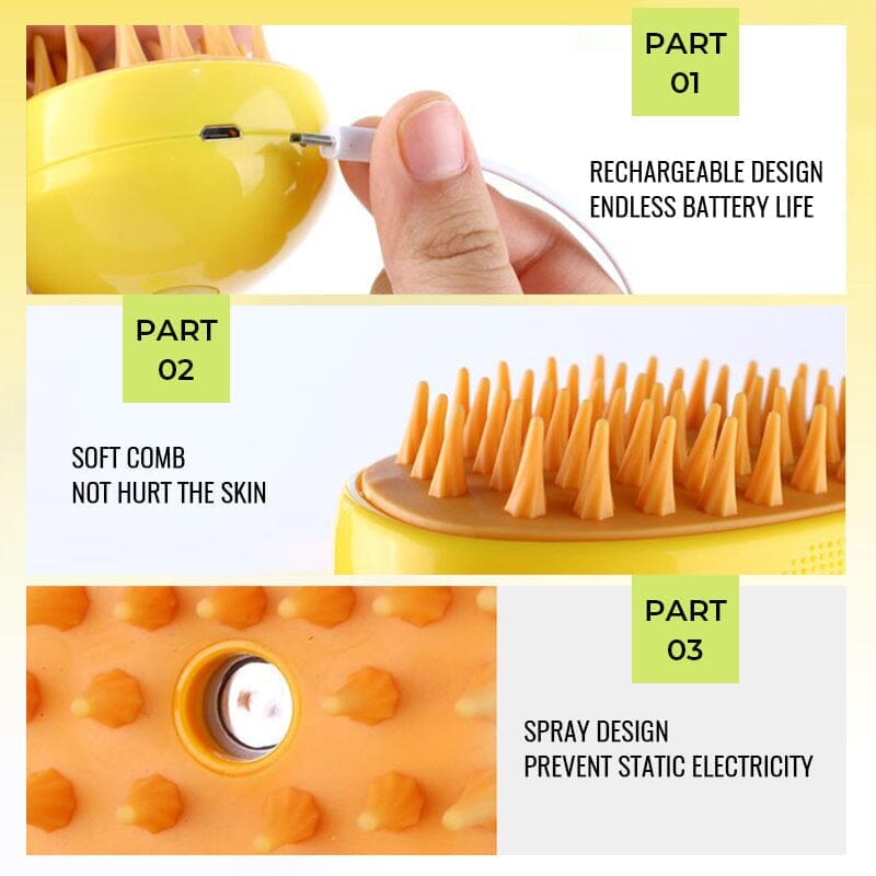 Spray floating hair comb