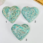 Amazonite Polished Crystal Heart YOU CHOOSE #3