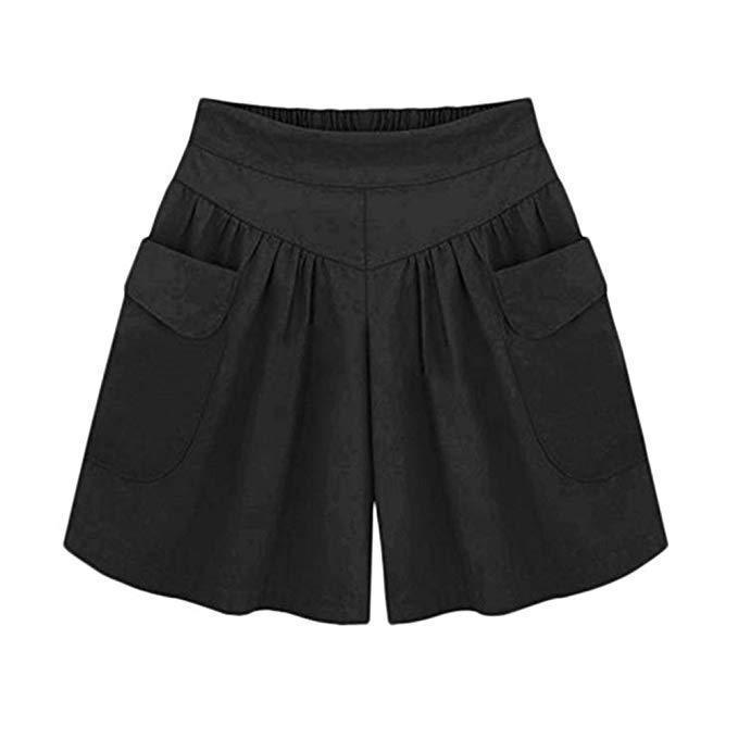 Loose Soft Cotton Wide Leg Pocket Shorts