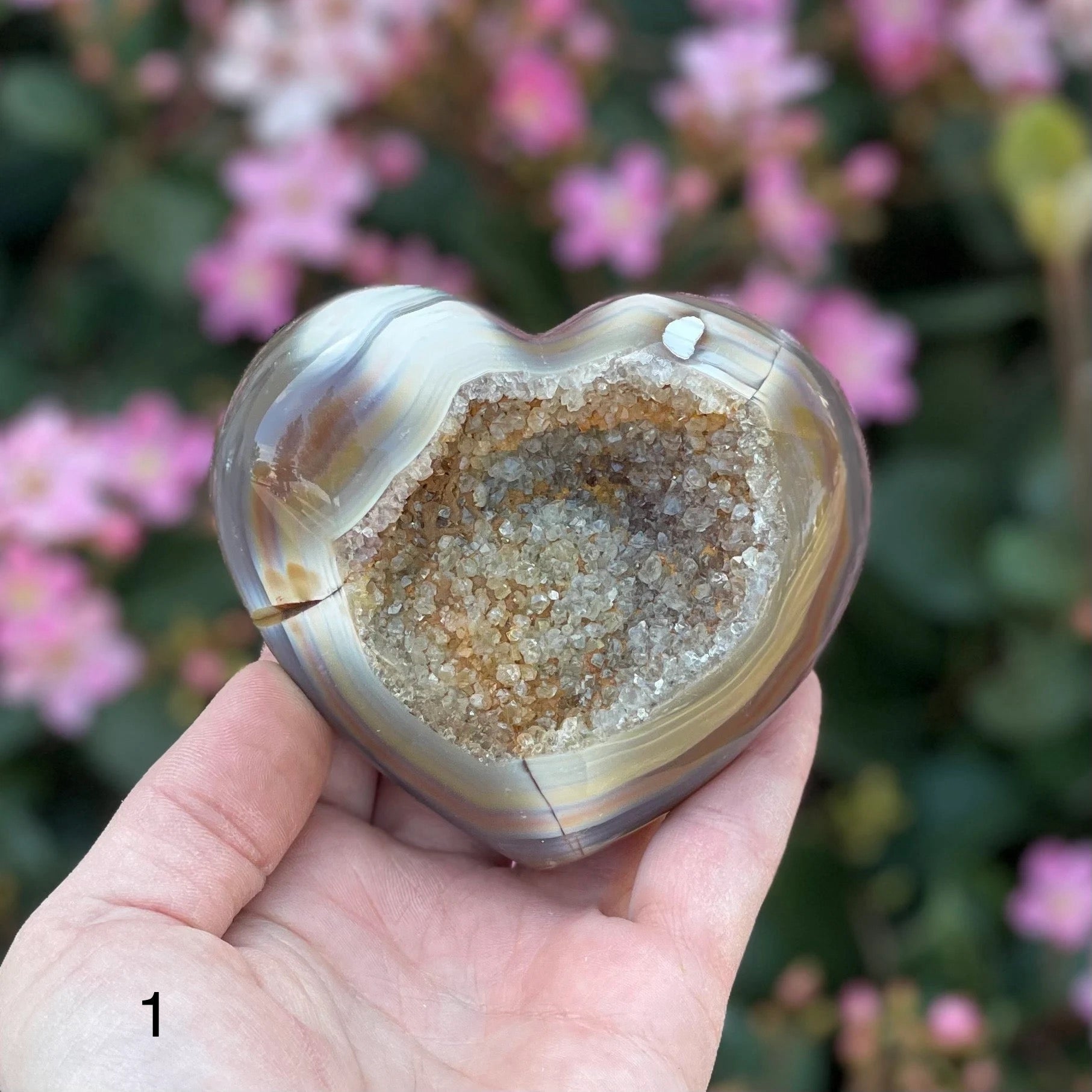 Agate Druzy Crystal Heart YOU CHOOSE