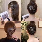 Rhinestone Bling Snap Hair Clip Barrettes (4 PCS)