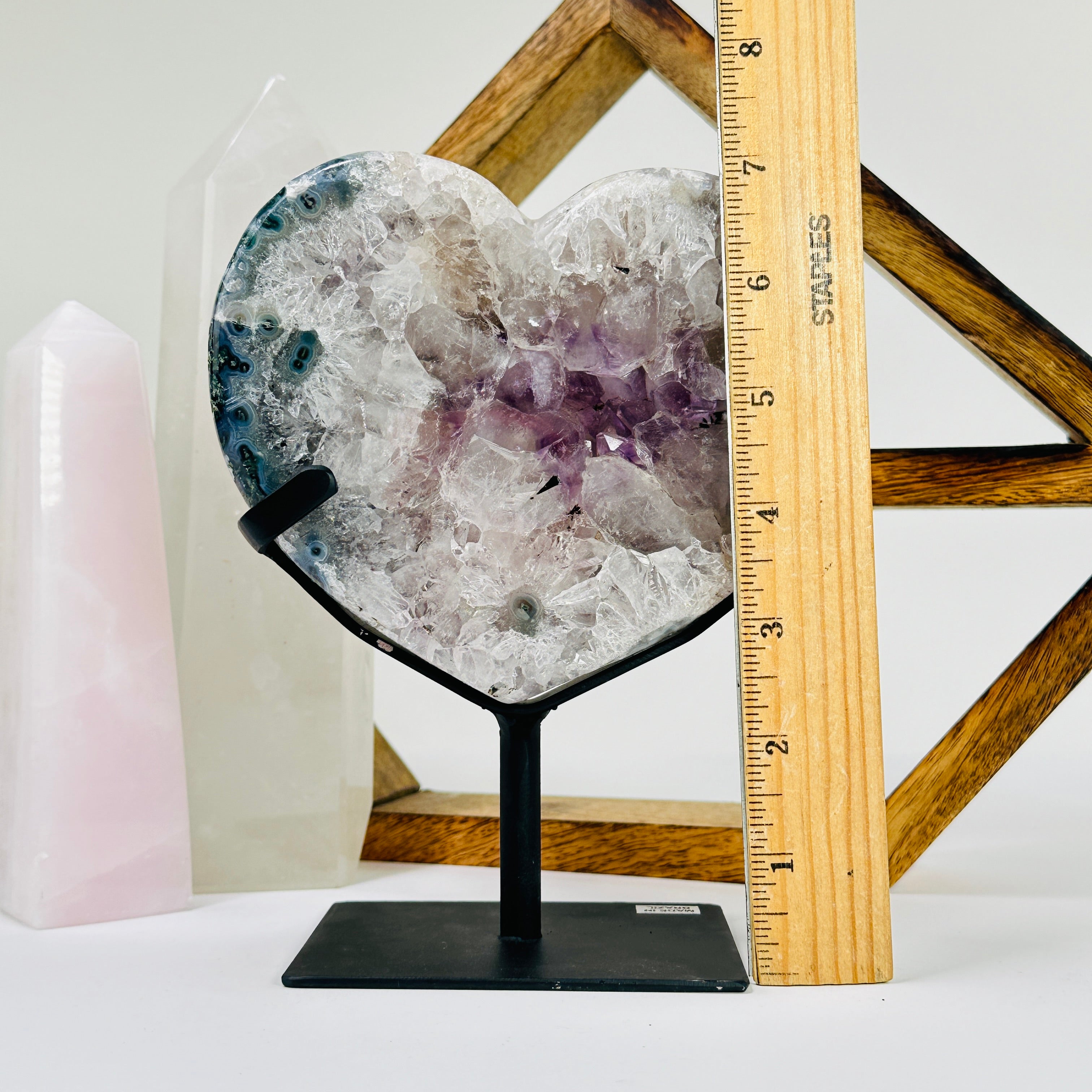 Amethyst Crystal Heart on Stand YOU CHOOSE