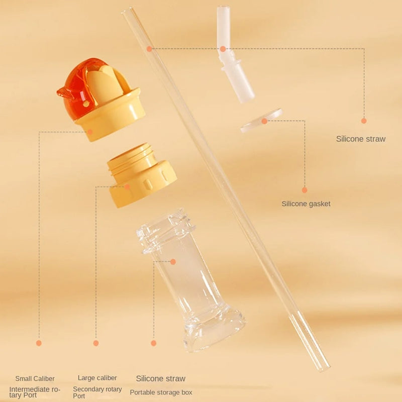 Reusable children beverage water bottle straw lid