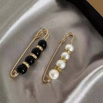 Fancy Rhinestones Pearls Safety Pin Brooch