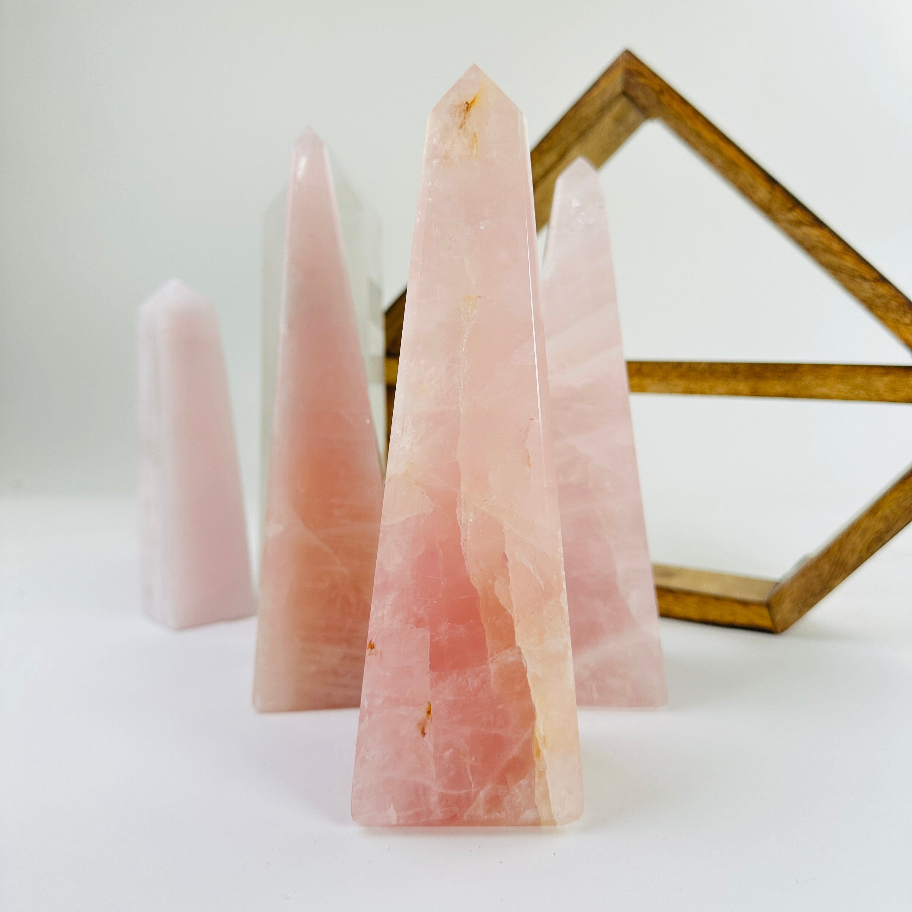 Large Rose Quartz Polished Crystal Tower Obelisk AS IS YOU CHOOSE