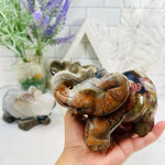 Lava Agate Crystal Carved Elephants - YOU CHOOSE