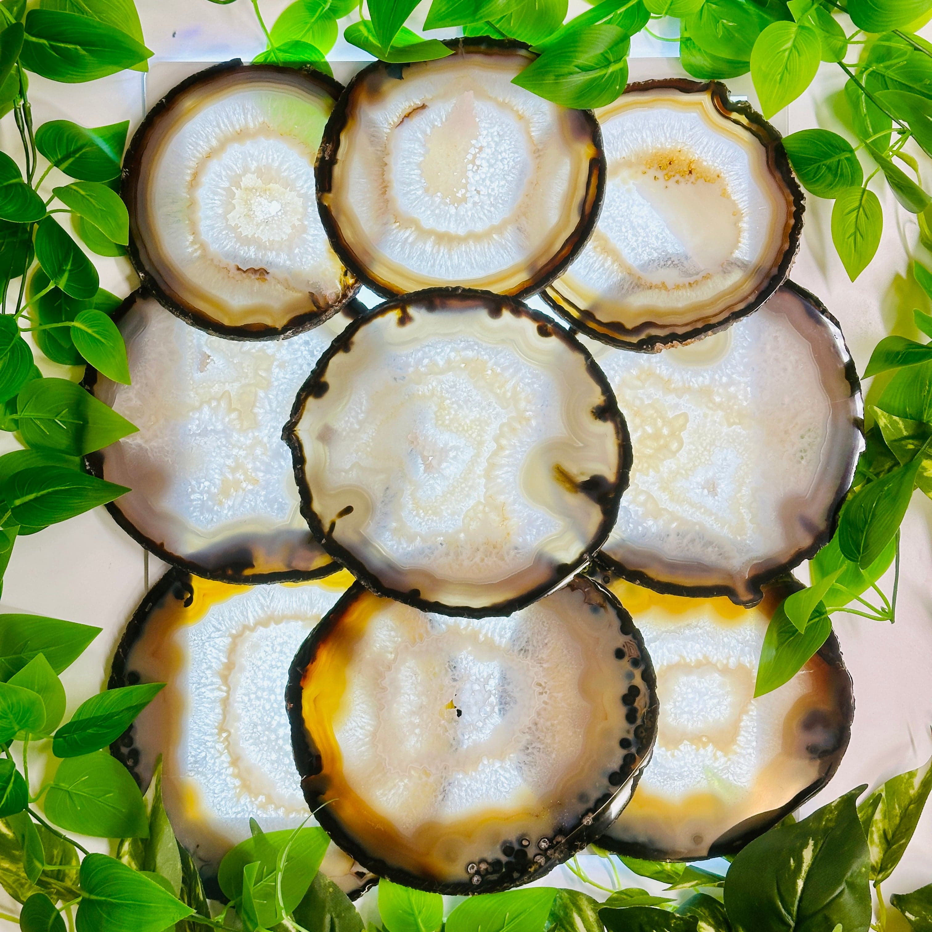 Agate Slice Set - Set of Nine Agate Crystals A grade Agates