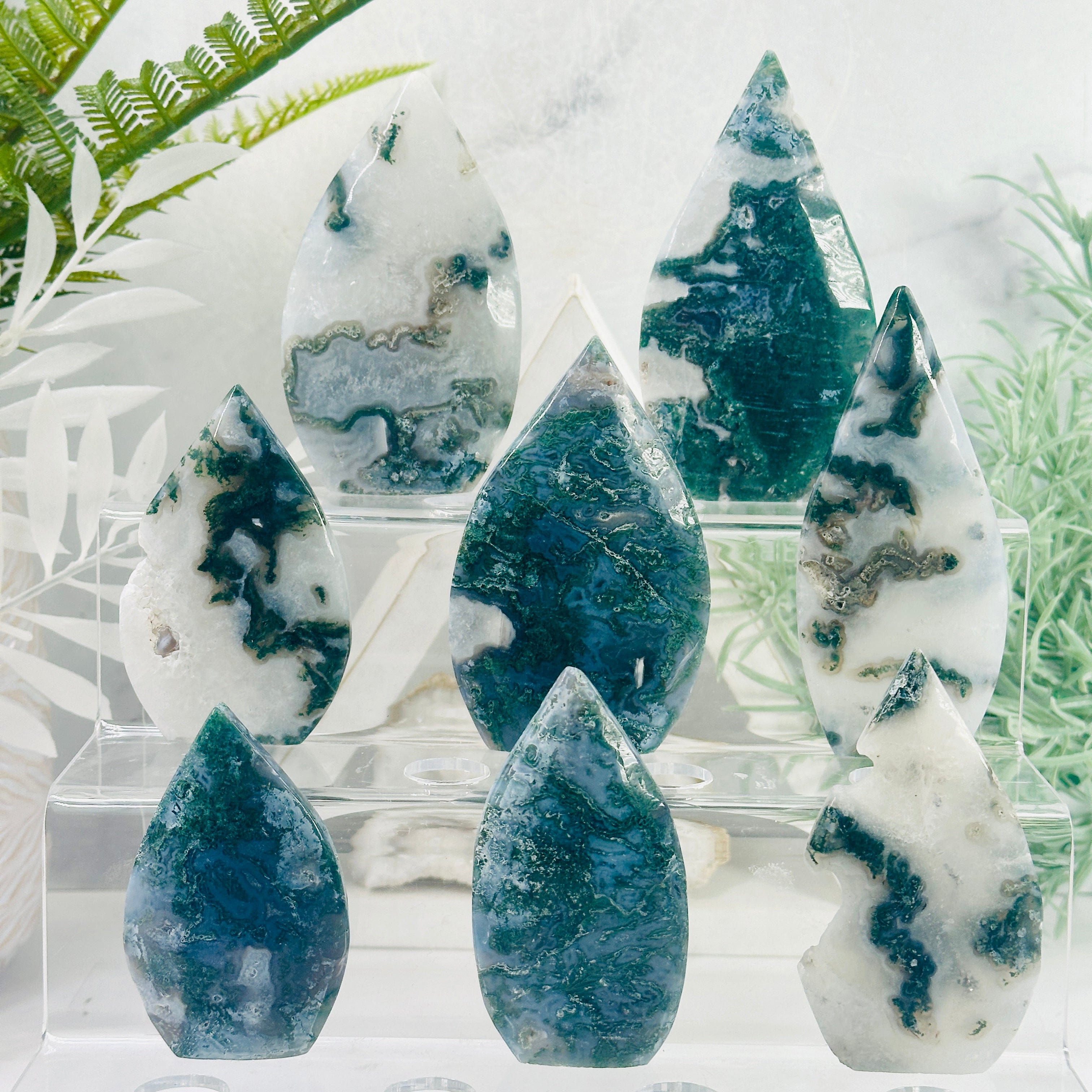 Moss Agate Freeform Cut Base - By Weight