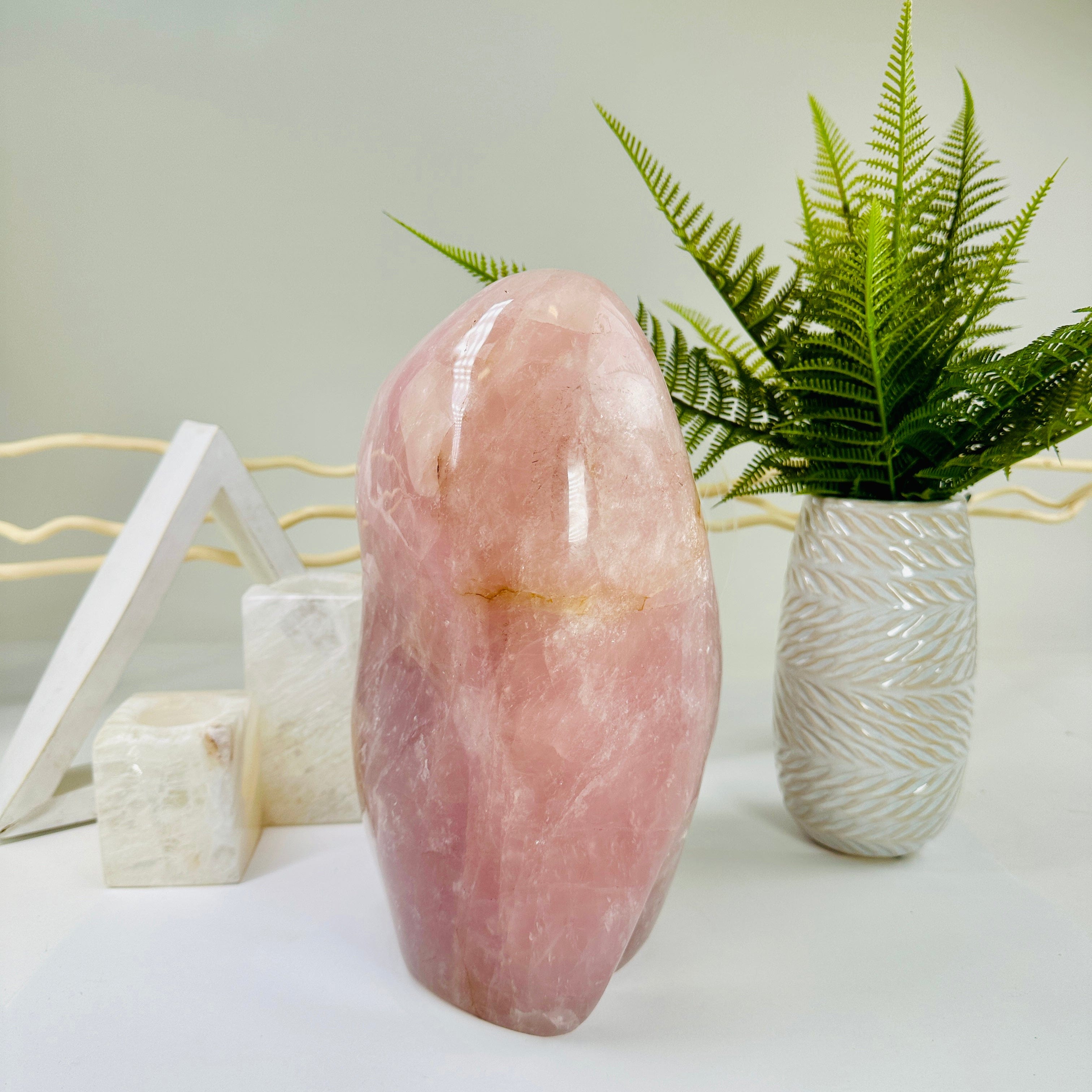 Extra Large Rose Quartz Freeform Cut Base Crystal