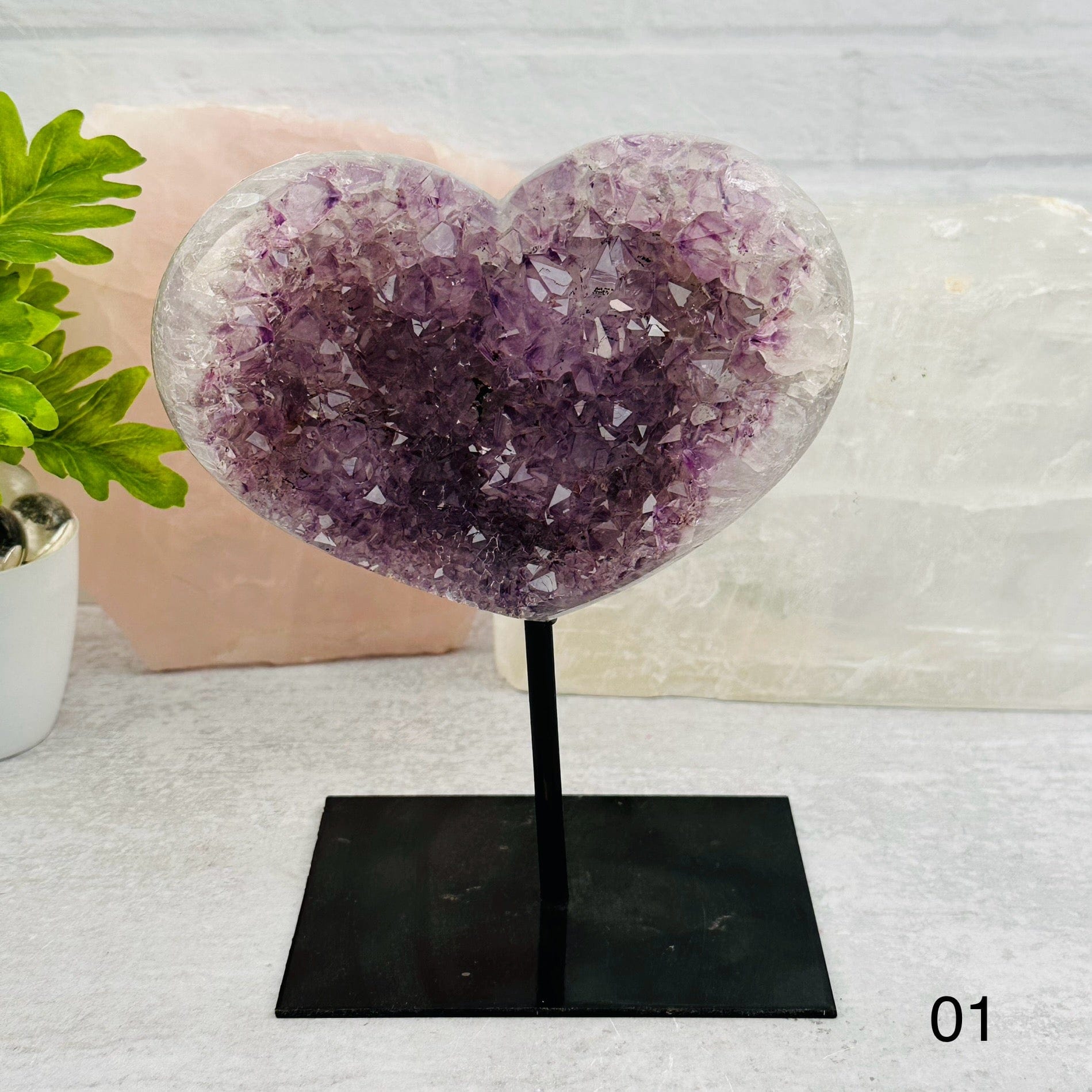 Amethyst Crystal Heart on Stand - Mother's Day Gift Idea - You Choose