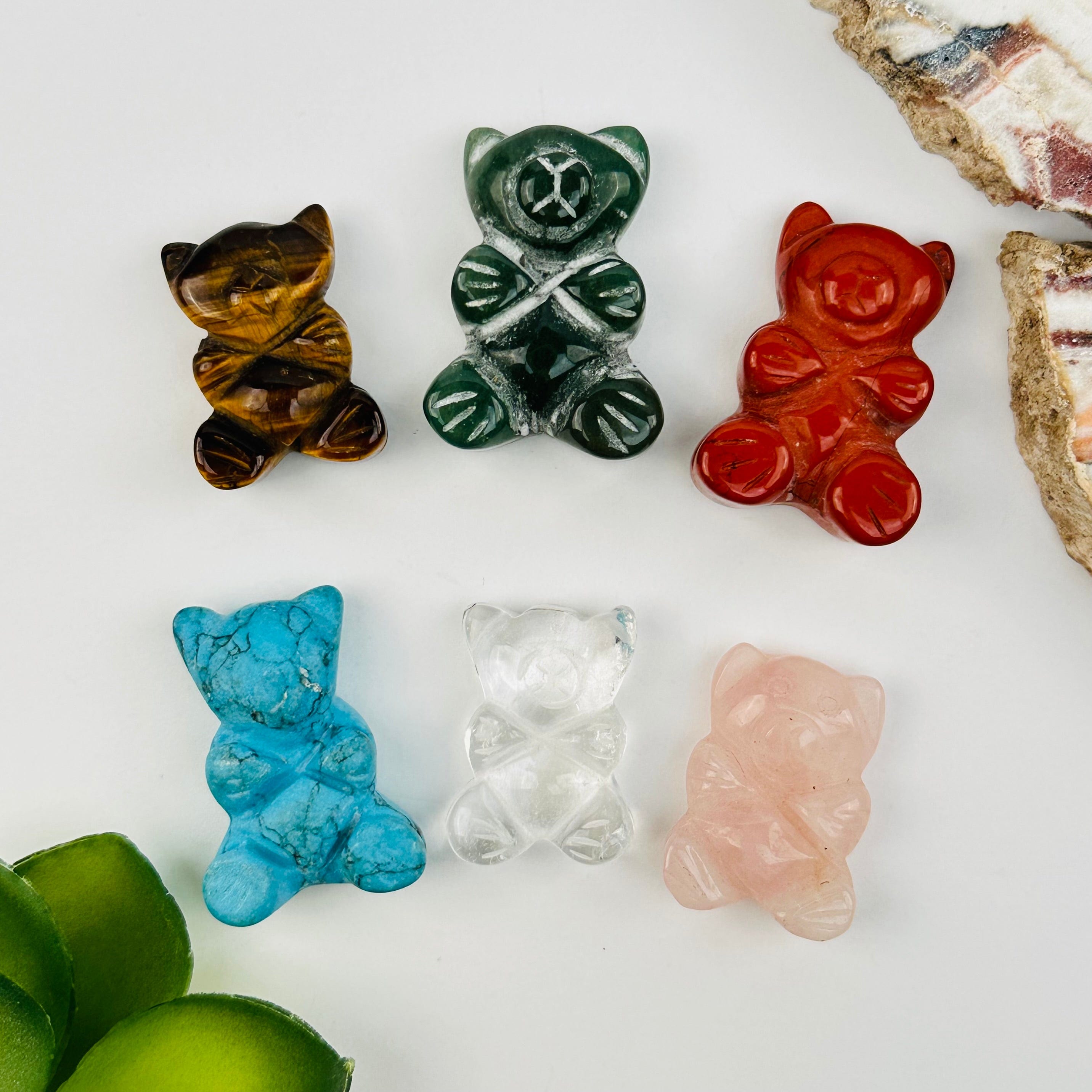 Gemstone Crystal Bear Cabochon - You Select Gemstone -