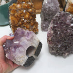 Amethyst and Citrine Cluster Geode Cut Base - Secret Money Holder (RK2)