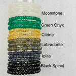 Gemstone Crystal Bracelets - 6mm - Faceted Bead with Gold Plated Sterling Accent