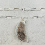 Amethyst Crystal Druzy Moon Necklace - You Select Style -