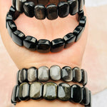 Sheen Obsidian Bracelets - Gold or Silver -