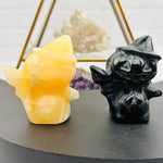 Carved Gemstone Pumpkin Head Witch - You Choose Stone - Halloween