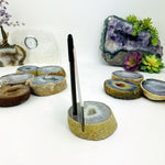 Agate Slice Pen Holder - Card Holder - Home Decor Crystals