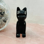 Black Onyx Gemstone Cat - Crystal Cat -