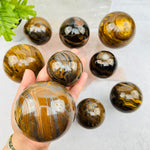 Tigers Eye with Hematite Polished Spheres - By Weight - Crystal Ball -