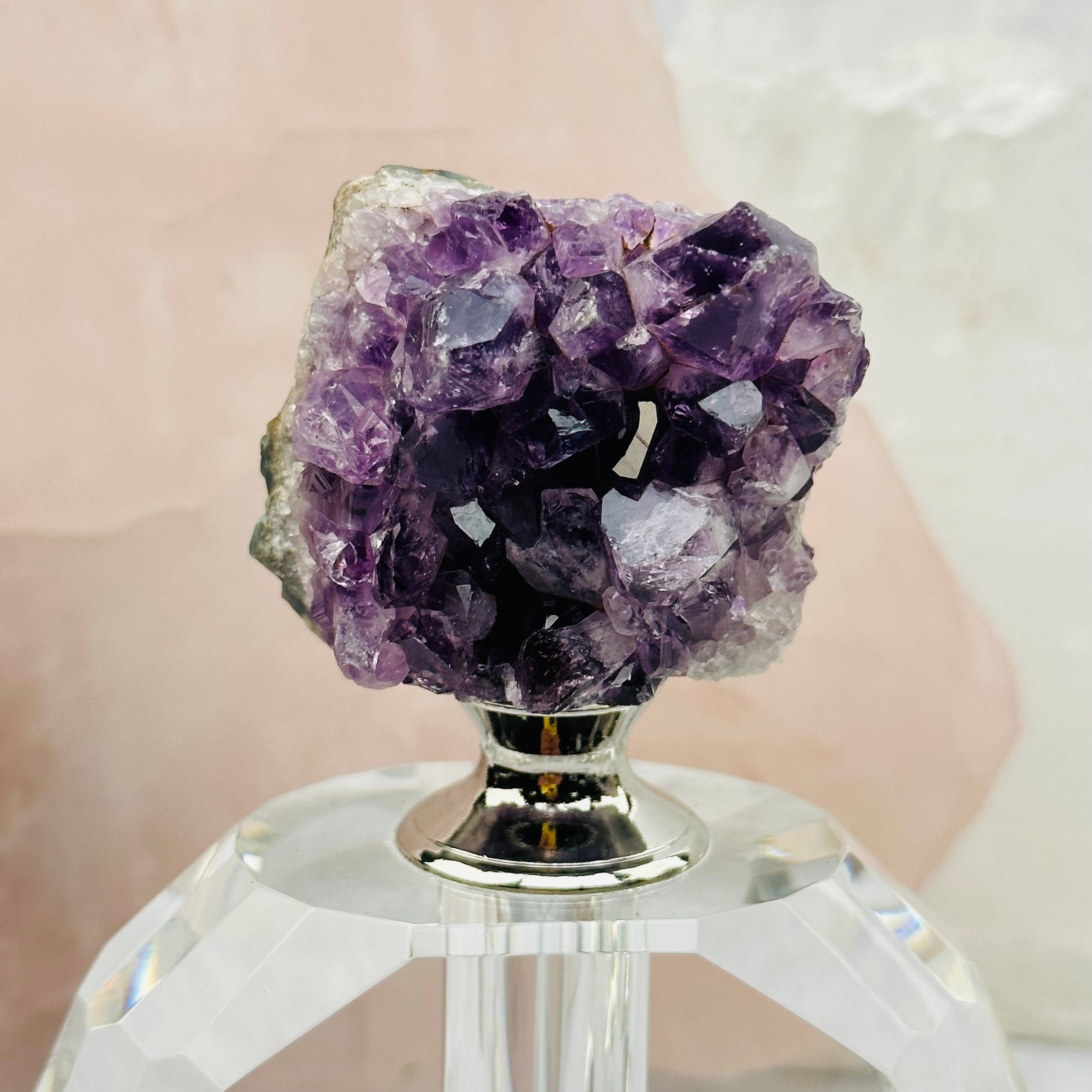 Amethyst Crystal Natural Cluster Top Medium Perfume Bottle