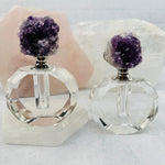 Amethyst Crystal Natural Cluster Top Medium Perfume Bottle