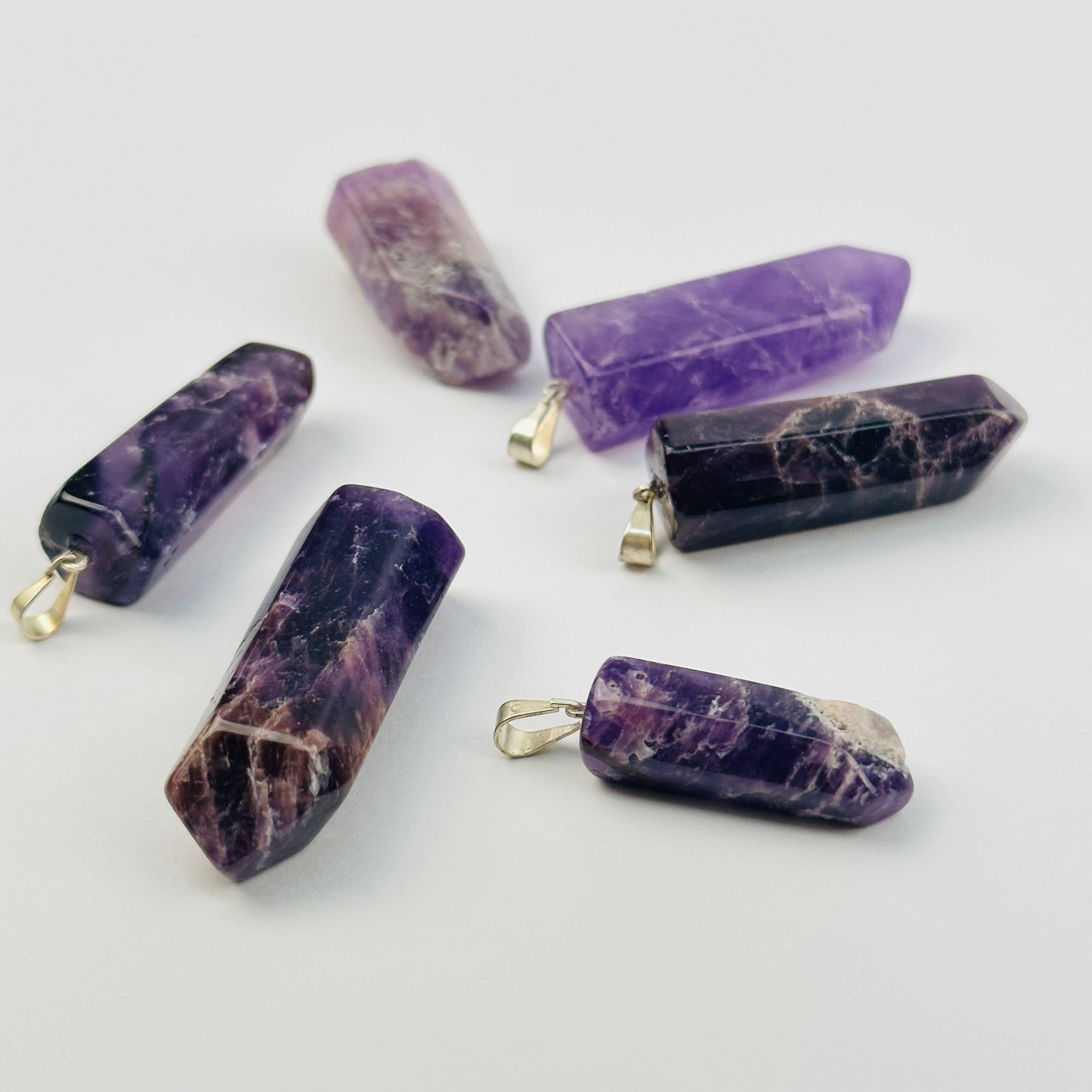 Amethyst Crystal Polished Point Pendant Charm