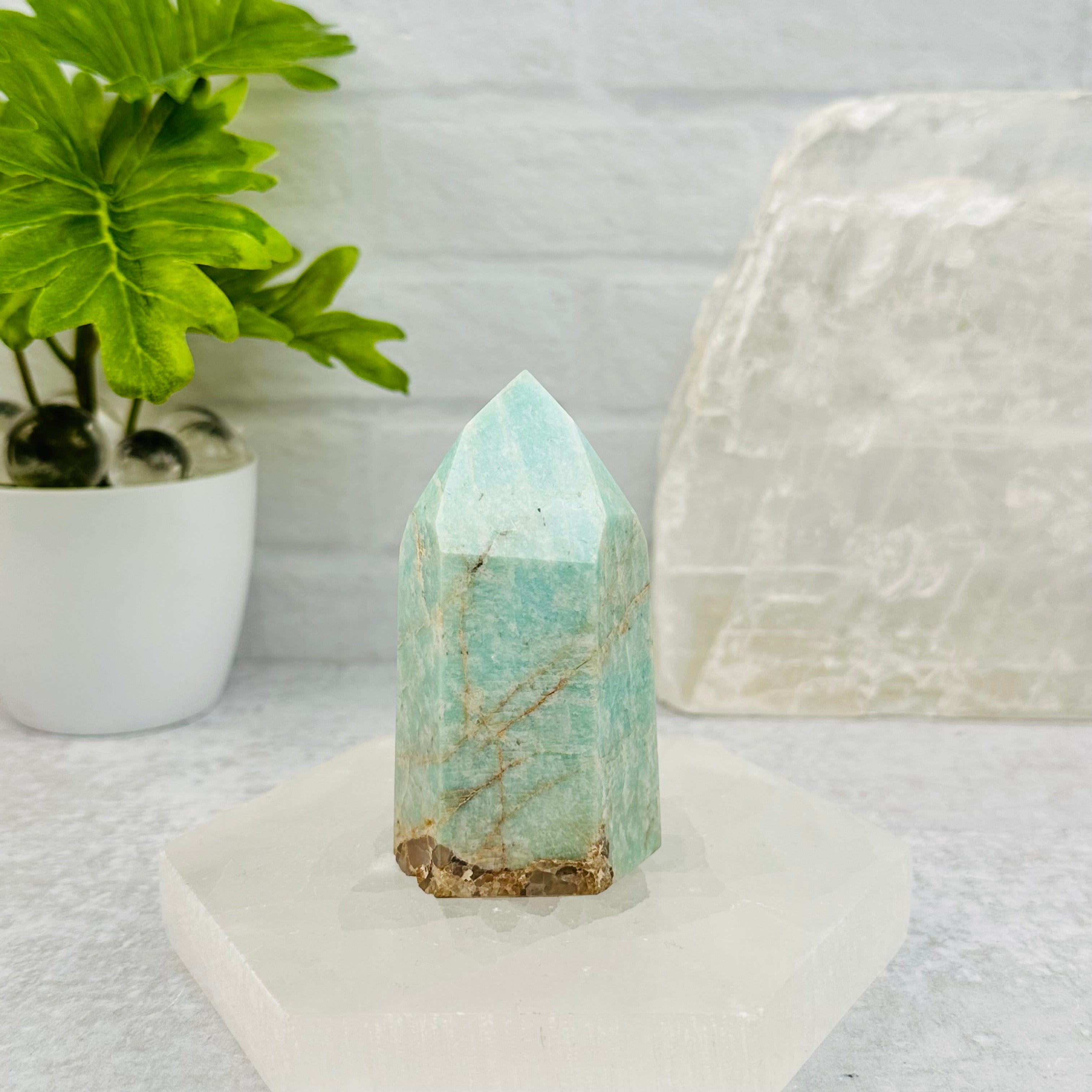 Amazonite Crystal Polished Tower Obelisk Point - By Weight