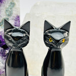 Black Onyx Hand Carved Crystal Cat