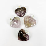 Gemstone Heart Pendants with Silver Toned Bail