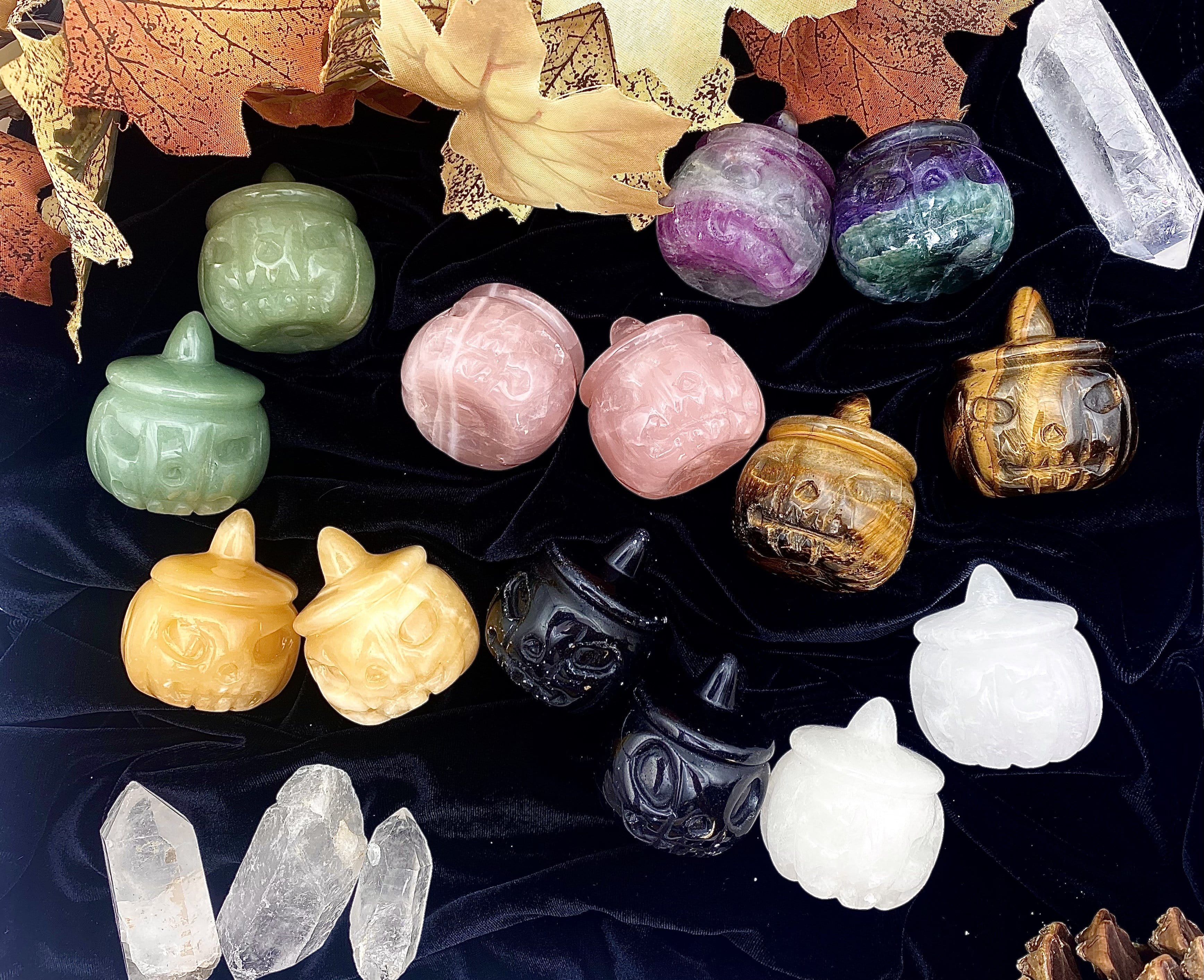 Carved Halloween Pumpkin Jack-o'-lantern Gemstone