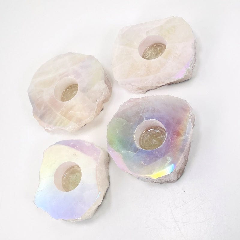 Angel Aura Rose Quartz Candle Holder