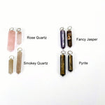 Gemstone Point Pendants with Silver Tone Circle Bail