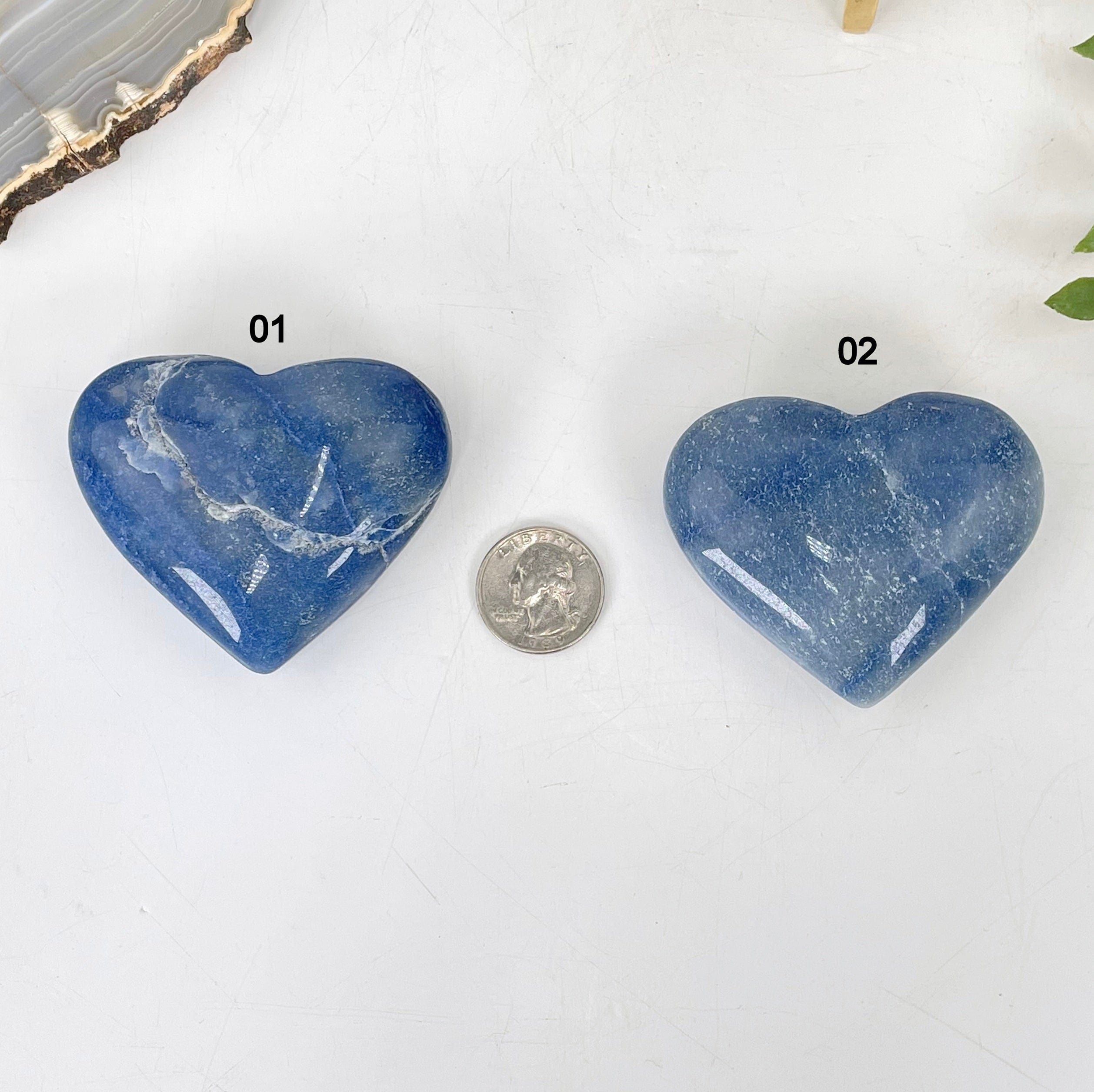 Blue Quartz Heart - You Choose