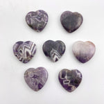 Chevron Amethyst Polished Crystal Hearts