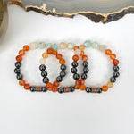 Cancer Zodiac Gemstone Crystal Stretch Bracelet