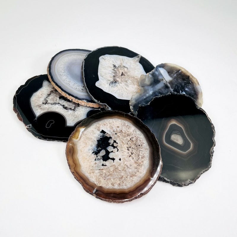 Black Agate Slice - Agate Slices #6 - Great for Crafting (AGBS)