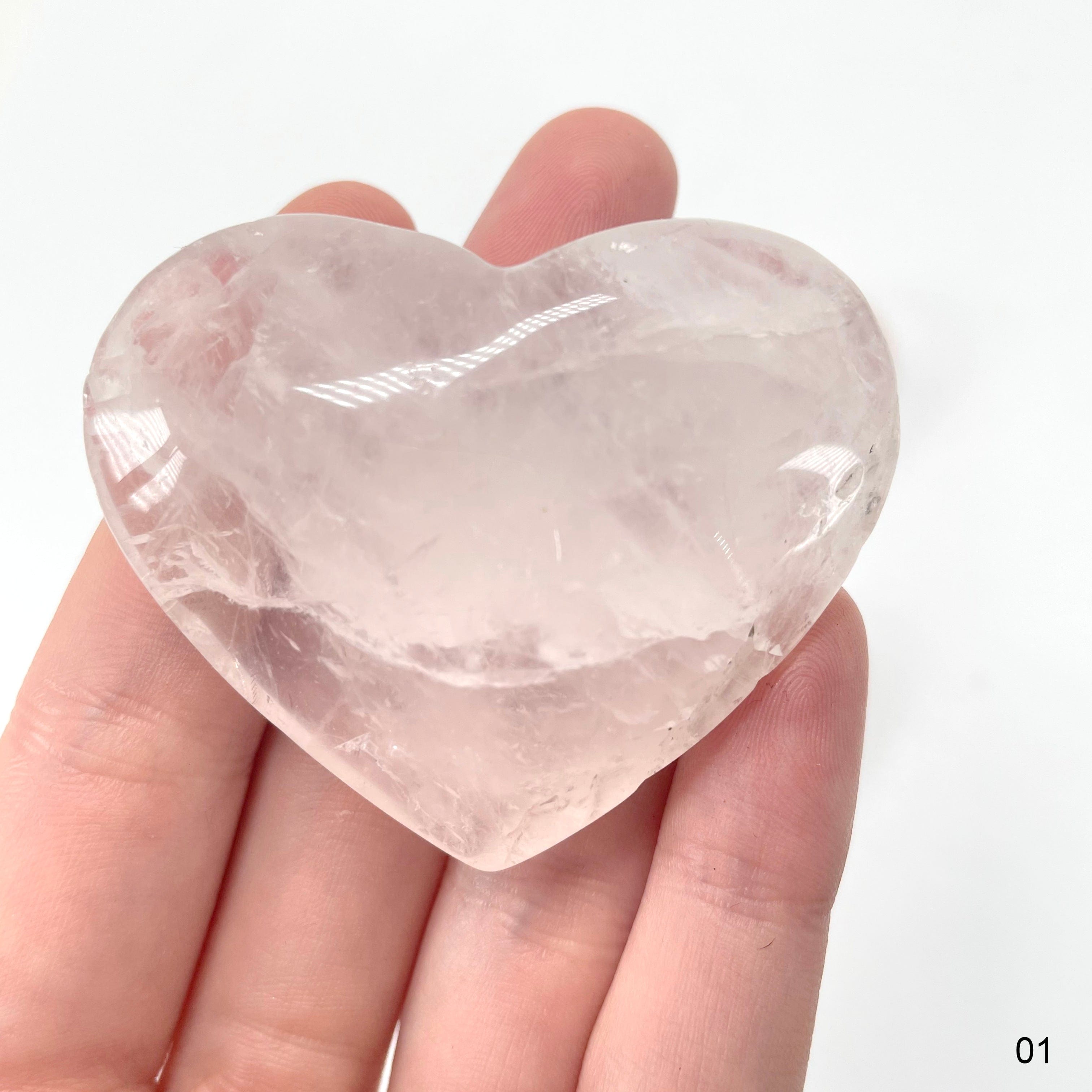 Rose Quartz Polished Hearts - You Choose