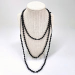 Black Obsidian Mala Bead Adjustable Necklace