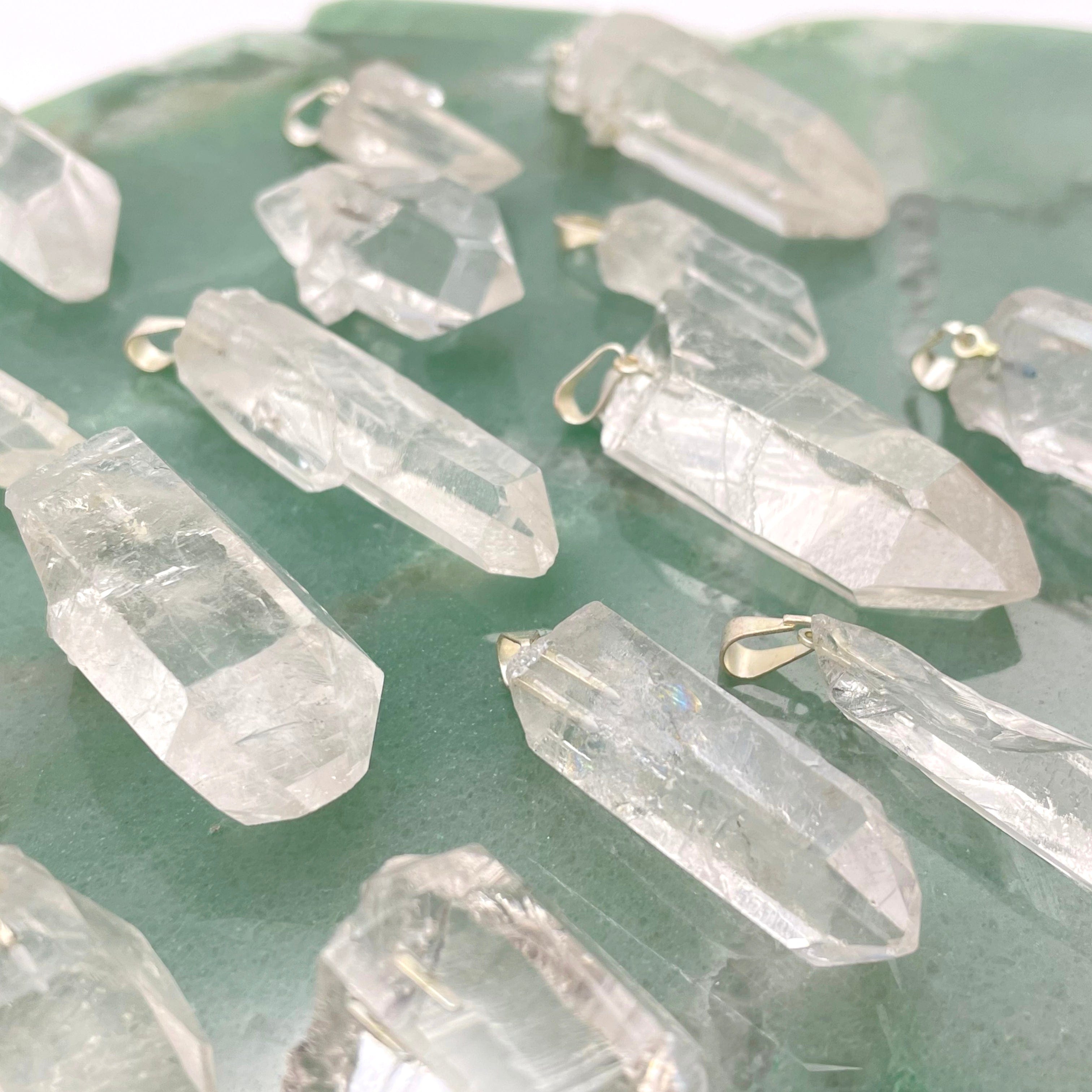 Crystal Quartz Rough Point Pendant - High Quality