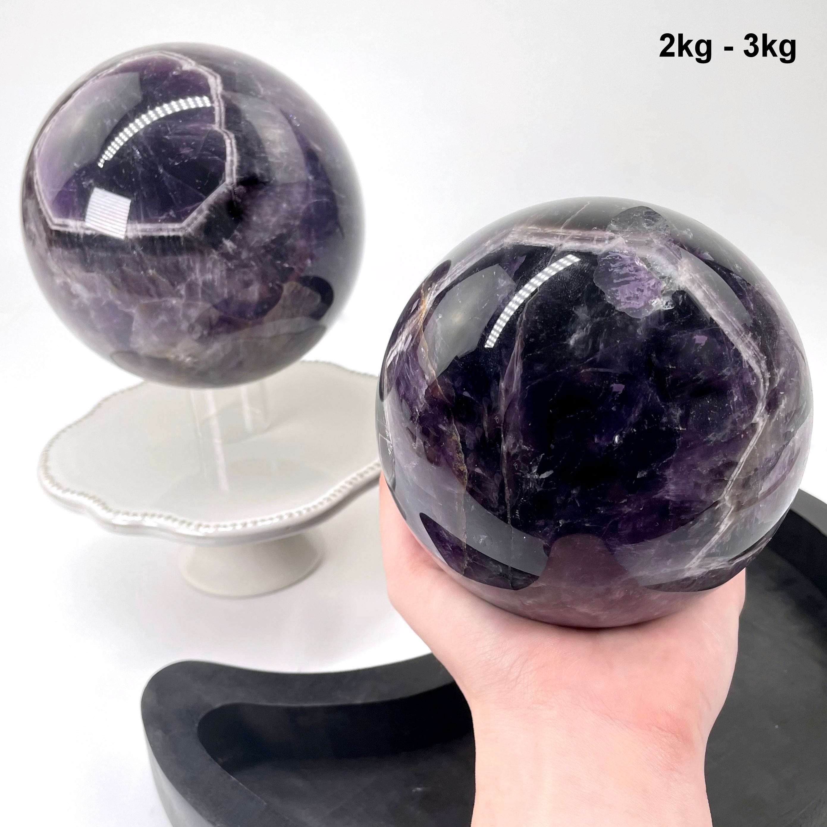 Chevron Amethyst Polished Spheres - By Weight